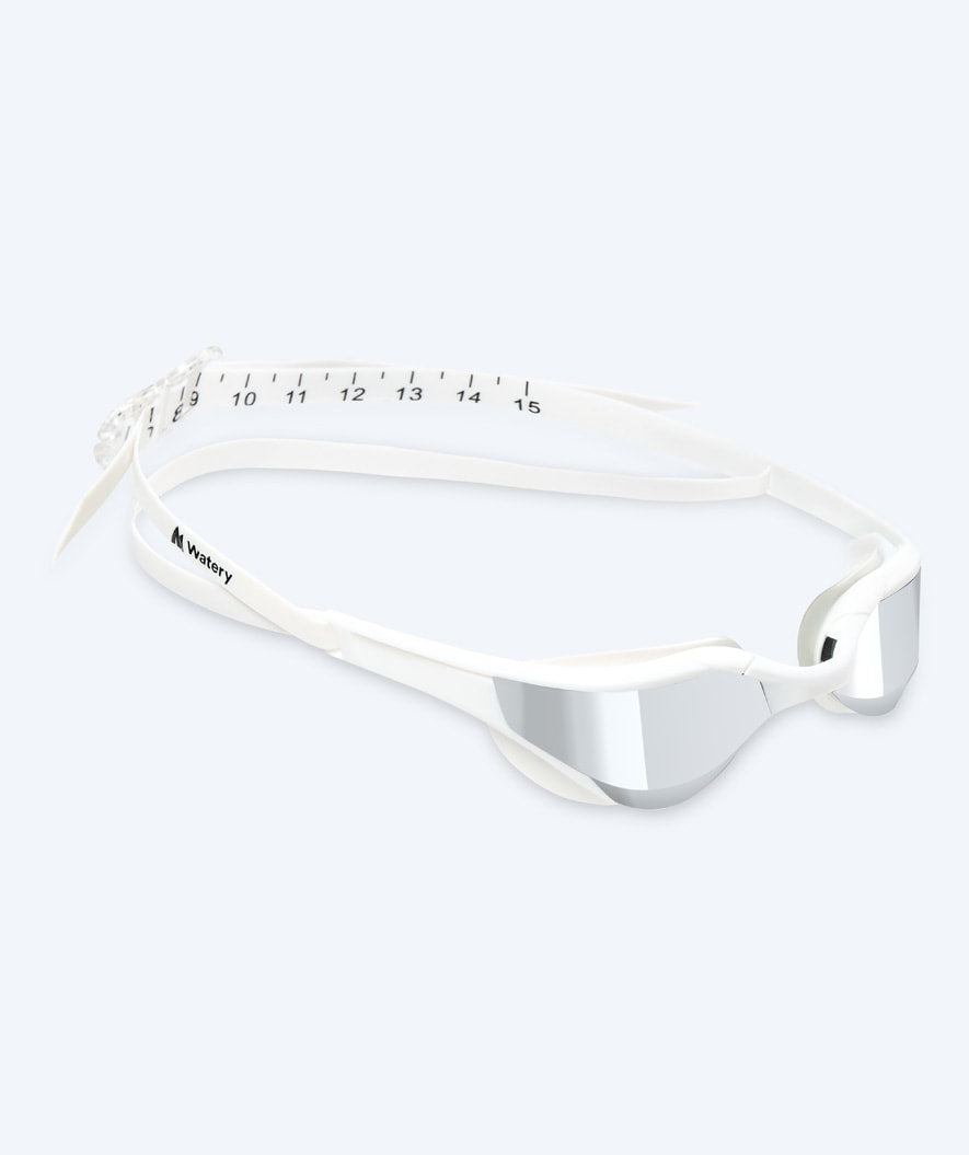 Watery swim goggles - Instinct Elite Mirror - White/silver