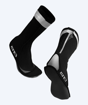 ZONE3 neoprene socks for open water - Neoprene (2mm) - Black/silver