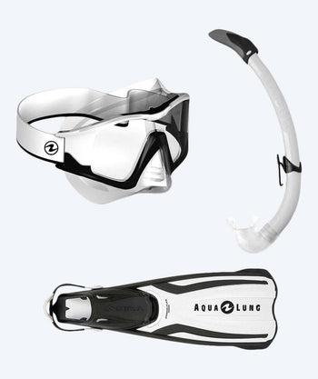 Aqualung snorkel set for adults - Vita - White/black