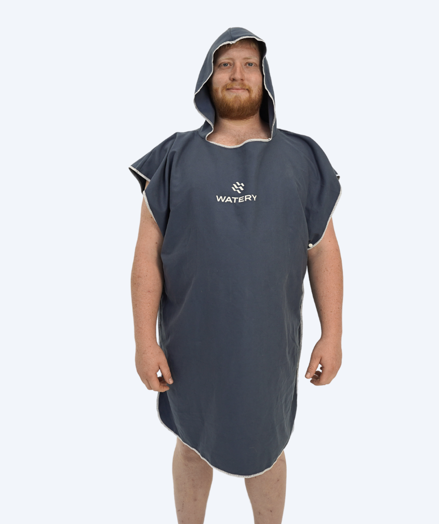 Watery bathing poncho for adults - Microfiber - Dark blue