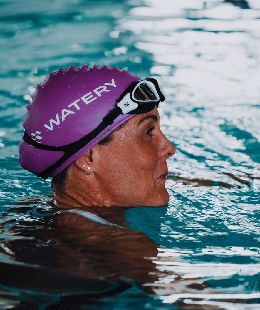 Watery swim cap - Signature - Fluo green