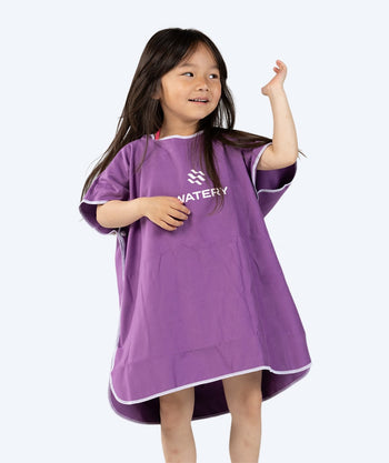 Watery bathing poncho for children - Microfiber - Purple