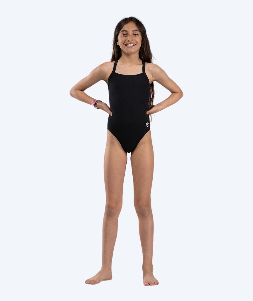 Watery swimsuit for girls - Freestyler Solid - Black