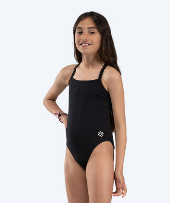 Watery swimsuit for girls - Freestyler Solid - Black