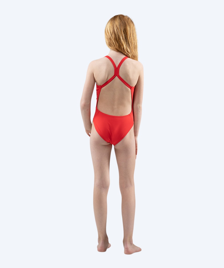 Watery swimsuit for girls - Freestyler Solid - Cherry Red