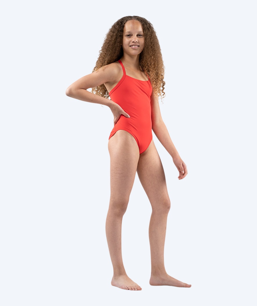 Watery swimsuit for girls - Freestyler Solid - Cherry Red